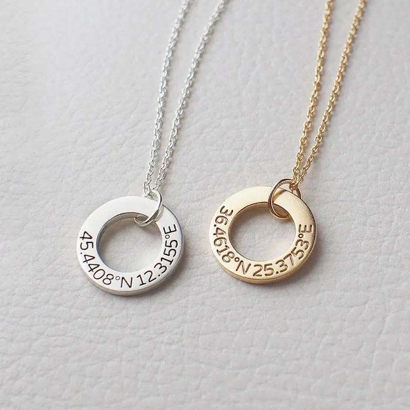 Customizable Name Necklace.  Simple Hollow Ring Design