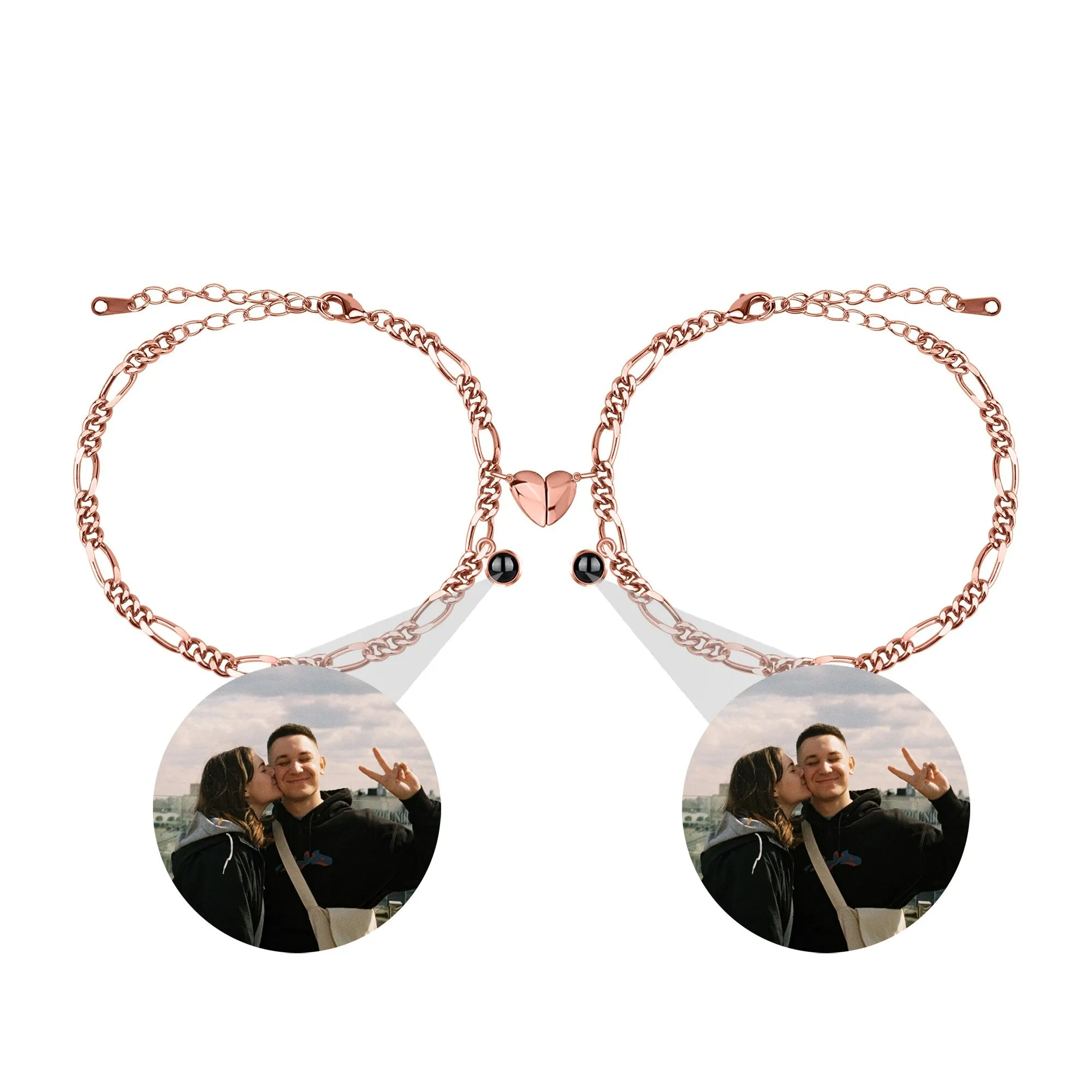 Customizable photo Projection Couple Bracelet  Simple Projection Shake Bracelet