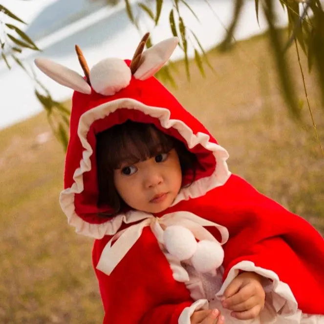 Cute Plush Shawl Cloak for Kids