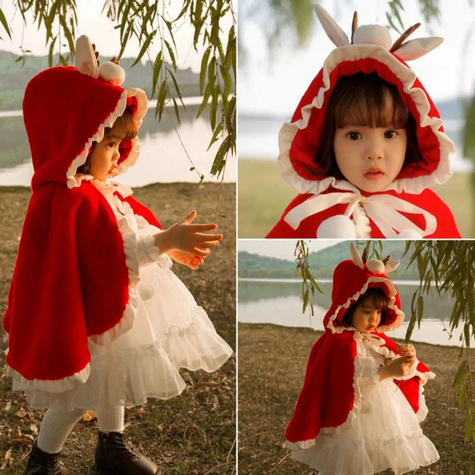 Cute Plush Shawl Cloak for Kids