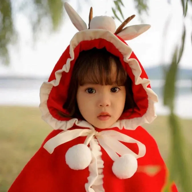 Cute Plush Shawl Cloak for Kids