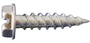 Daggerz 12" x 1" Hex Washer Head Clear Zinc Slotted Needle Point Screws - 5000 Qty