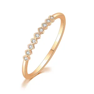 Dainty Ring for Women Simple Elegant Simple Geometry Mini Zircon Gold Color Slim Finger Rings Wholesale Jewelry R157