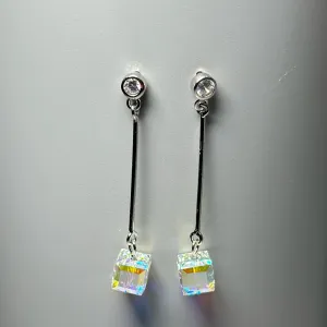 Dangle Crystal Cube Earrings