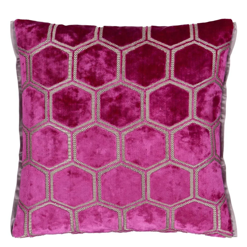 Designers Guild Manipur Fuchsia Velvet Decorative Pillow