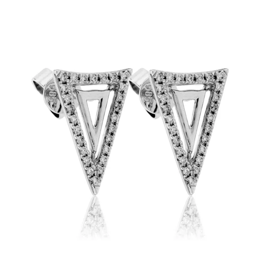 Diamond Triangle Post Earrings