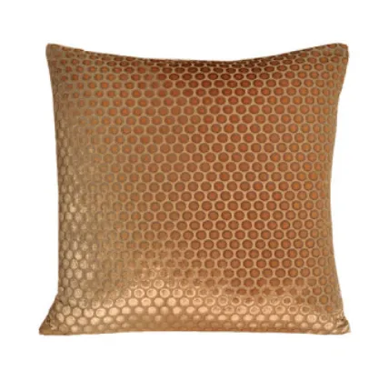 Dots Velvet Gold Beige Pillows by Kevin O’Brien Studio