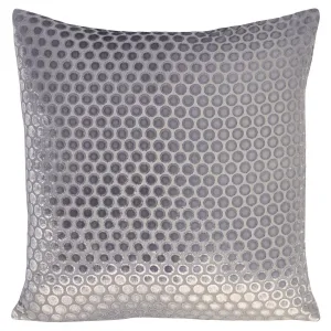 Dots Velvet Silver Gray Pillows by Kevin O’Brien Studio