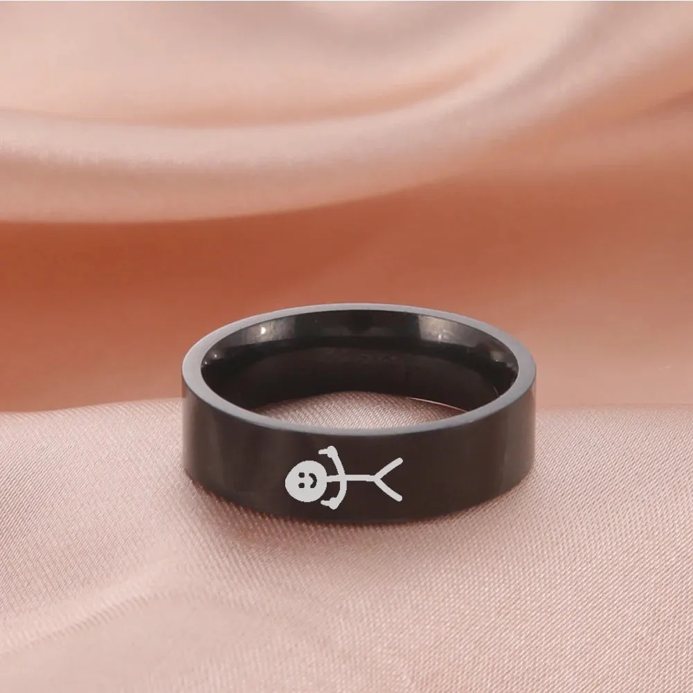 Dreamtimes Simple Trend Funny Middle Finger Stickman Ring Hip Hop Fuxk You Doodle Rings For Man Couple Party New Gifts Jewelry