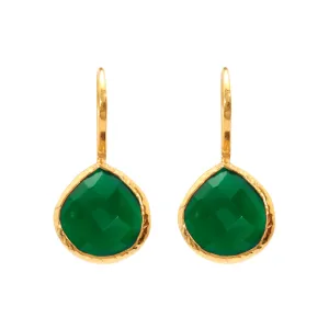 Earrings - Green Onyx Teardrops