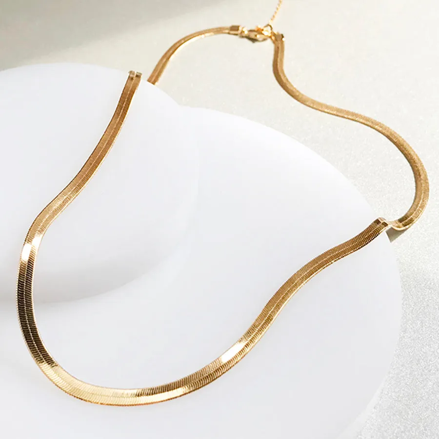 Edie Snake Chain Gold Necklace