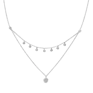 ELEGANT DOUBLE LAYERED SILVER NECKLACE