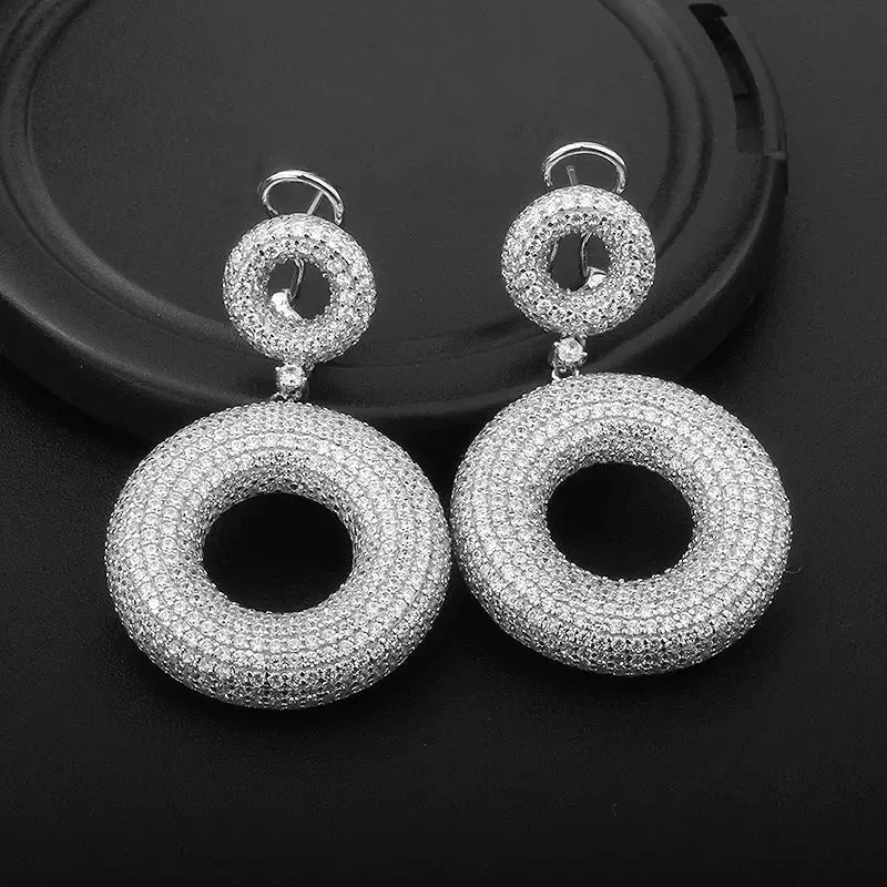 Elegant S925 Silver Zircon Eardrops