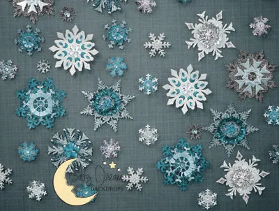 Elegant Snowflakes blue and silver