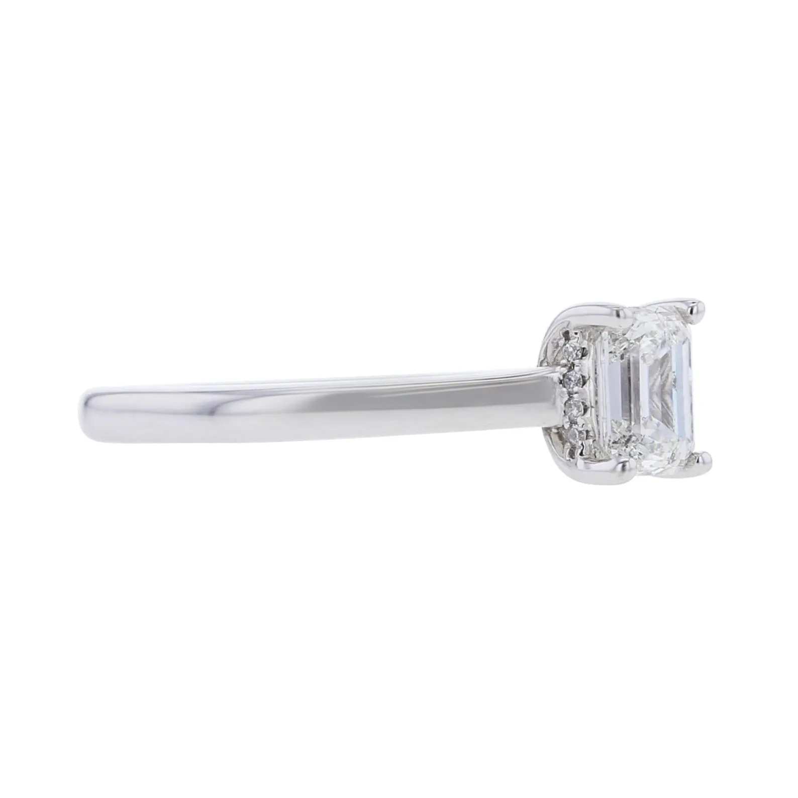 Esme Emerald Cut Hidden Halo Ready for Love Diamond Engagement Ring 3/4ct