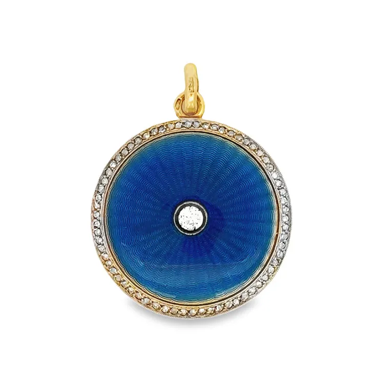 Estate Edwardian Enamel Locket, 18Kt