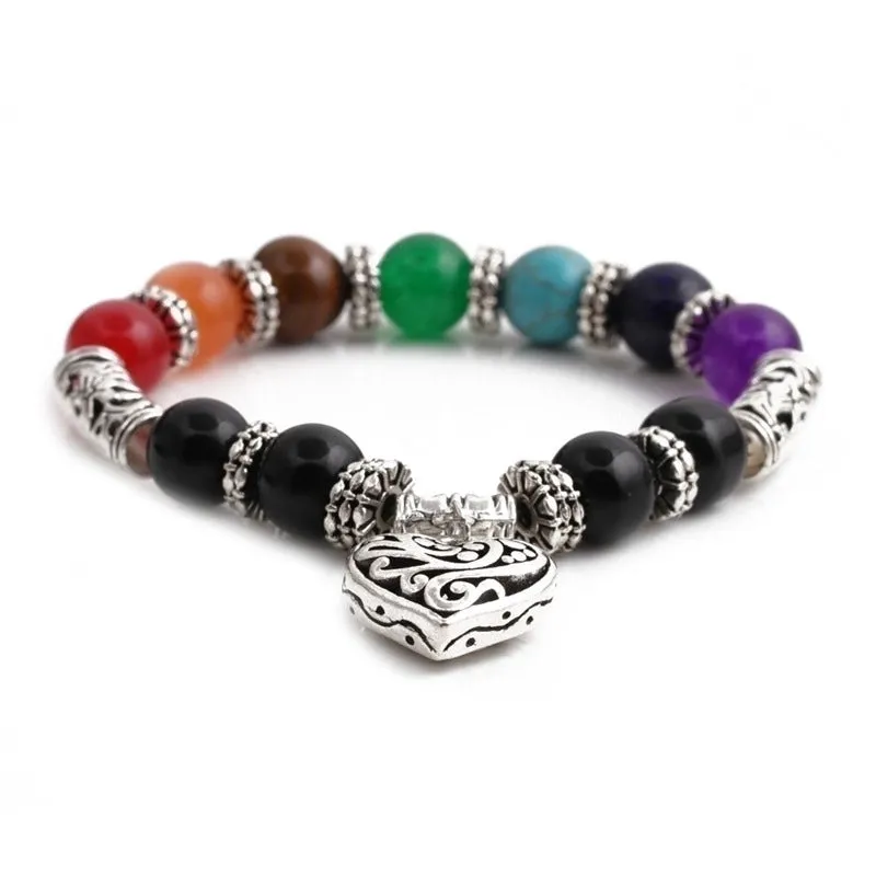 Fashion Simple Color Beaded Heart Bracelet