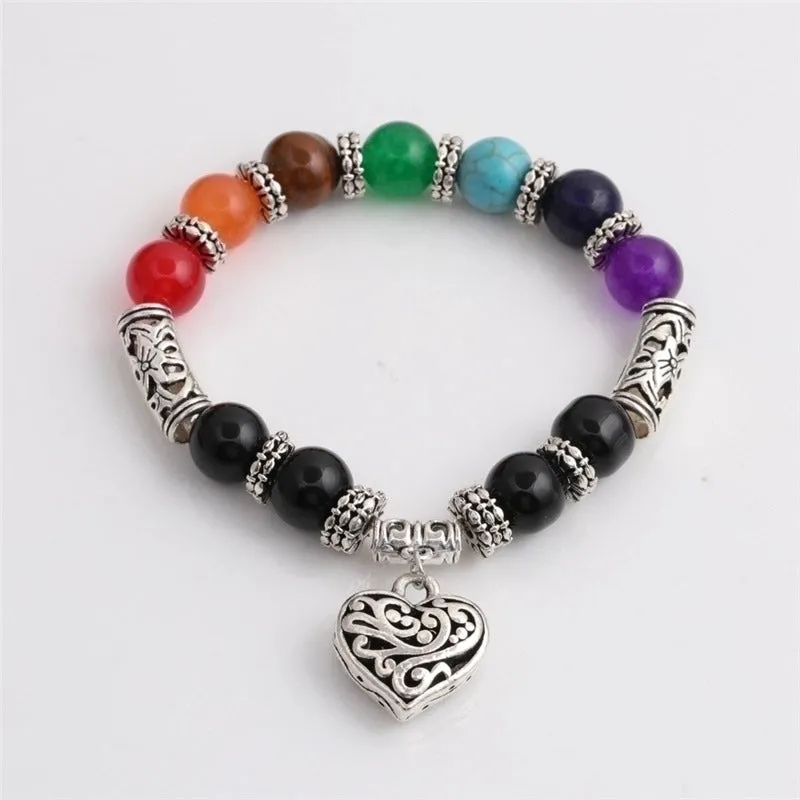 Fashion Simple Color Beaded Heart Bracelet