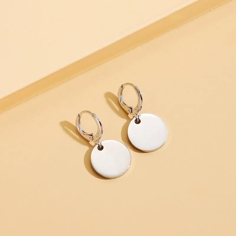 Fashion Simple Stainless Steel Earrings Geometric Drop Earrings