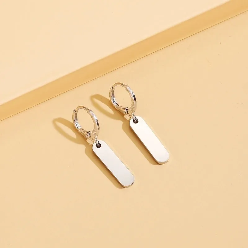 Fashion Simple Stainless Steel Earrings Geometric Drop Earrings