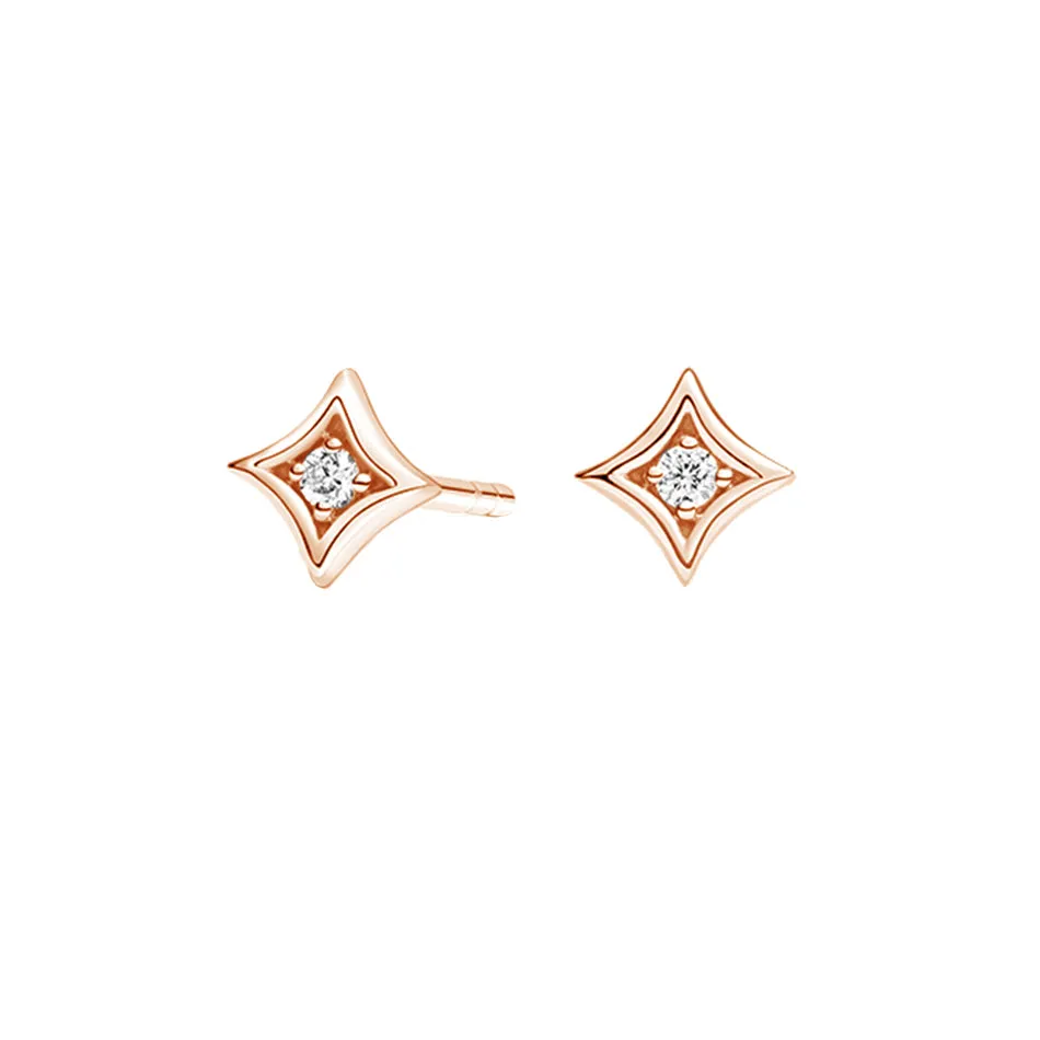 FE1585 925 Sterling Silver Simple White Zircon Stud Earrings