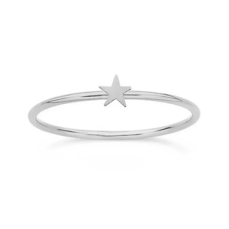 FJ0012 925 Sterling Silver Golden Star Ring