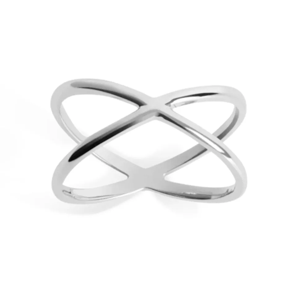 FJ0044 925 Sterling Silver X Ring