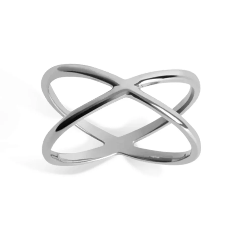 FJ0044 925 Sterling Silver X Ring