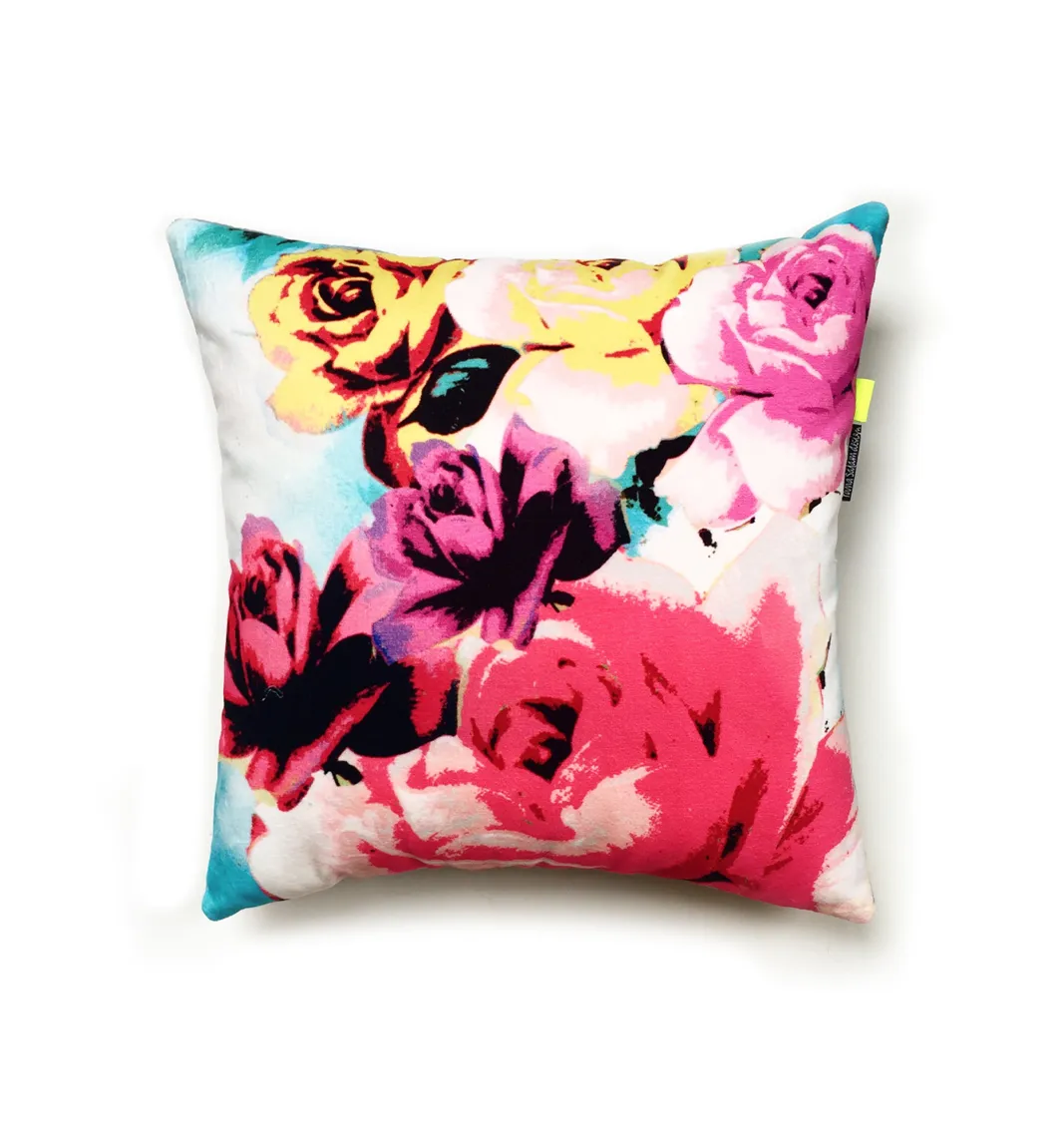 Flowers And Roses | Velvet Cushion