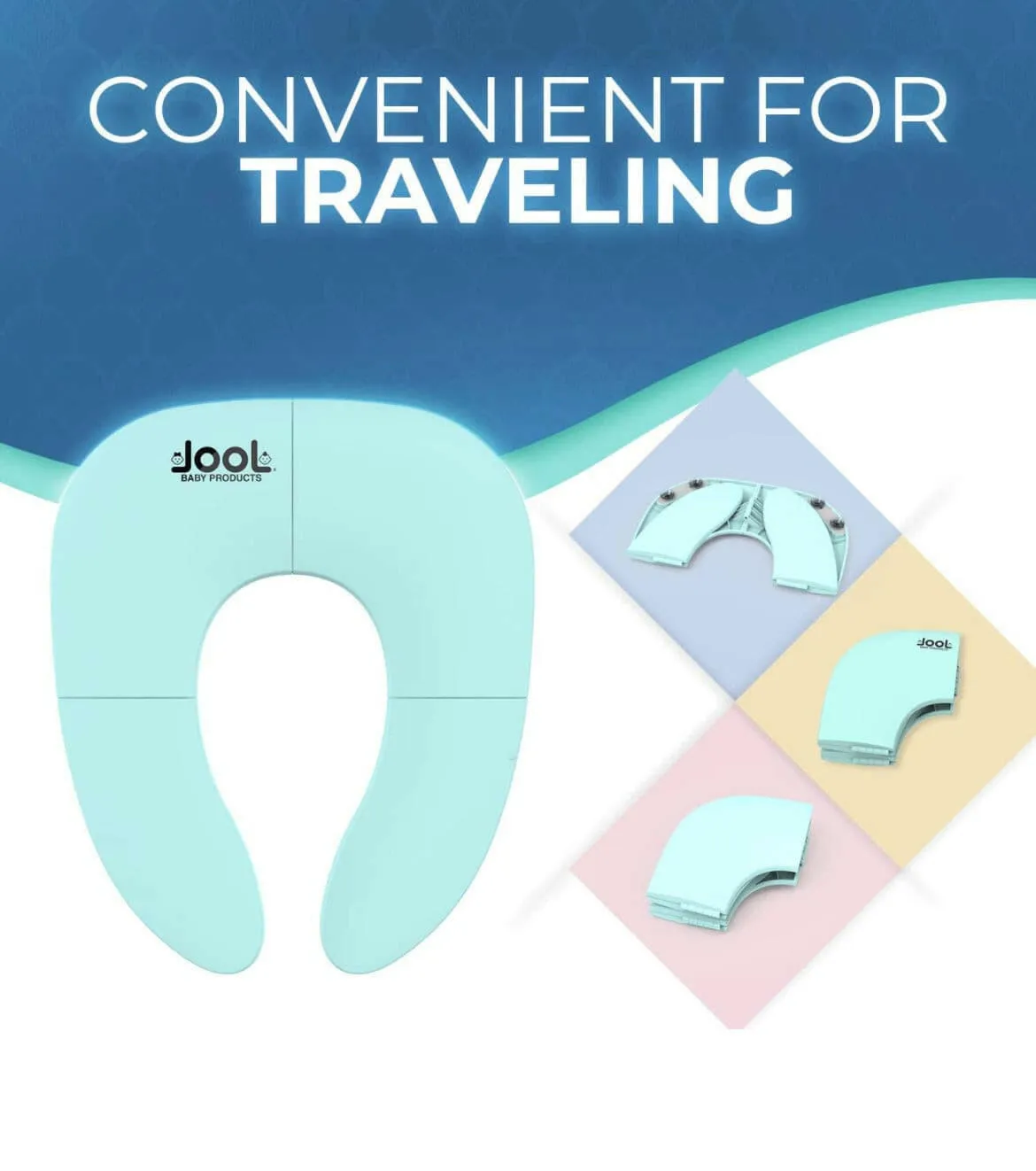 Folding Travel Potty Seat, Fits Round & Oval Toilets, Non-Slip Suction Cups by Jool Baby