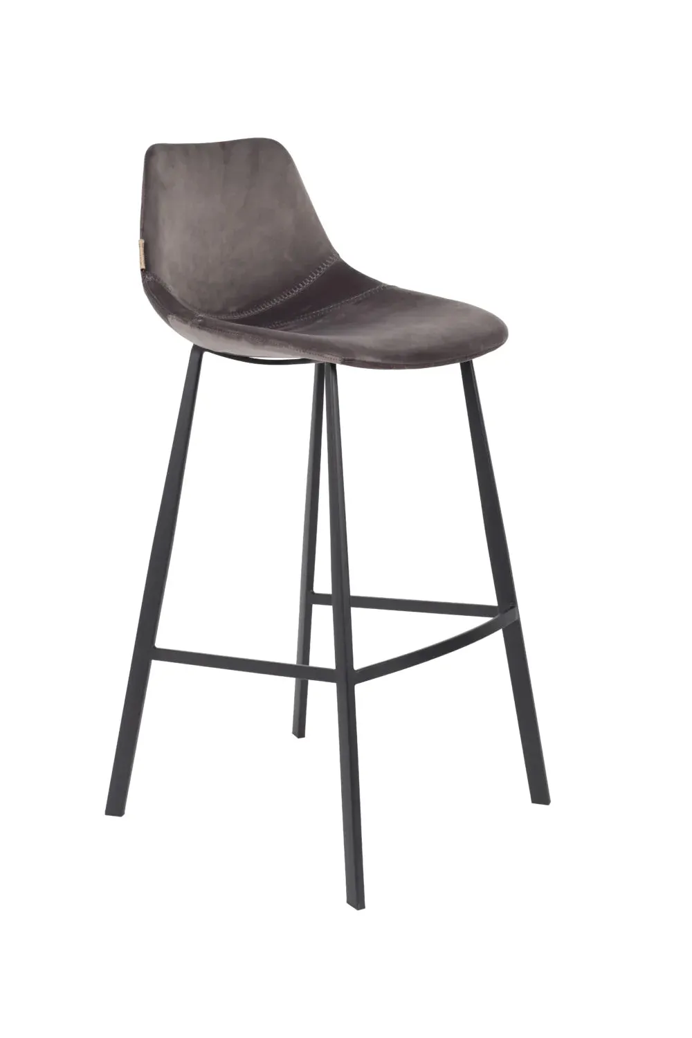 Franky Velvet Counter Stool - Grey