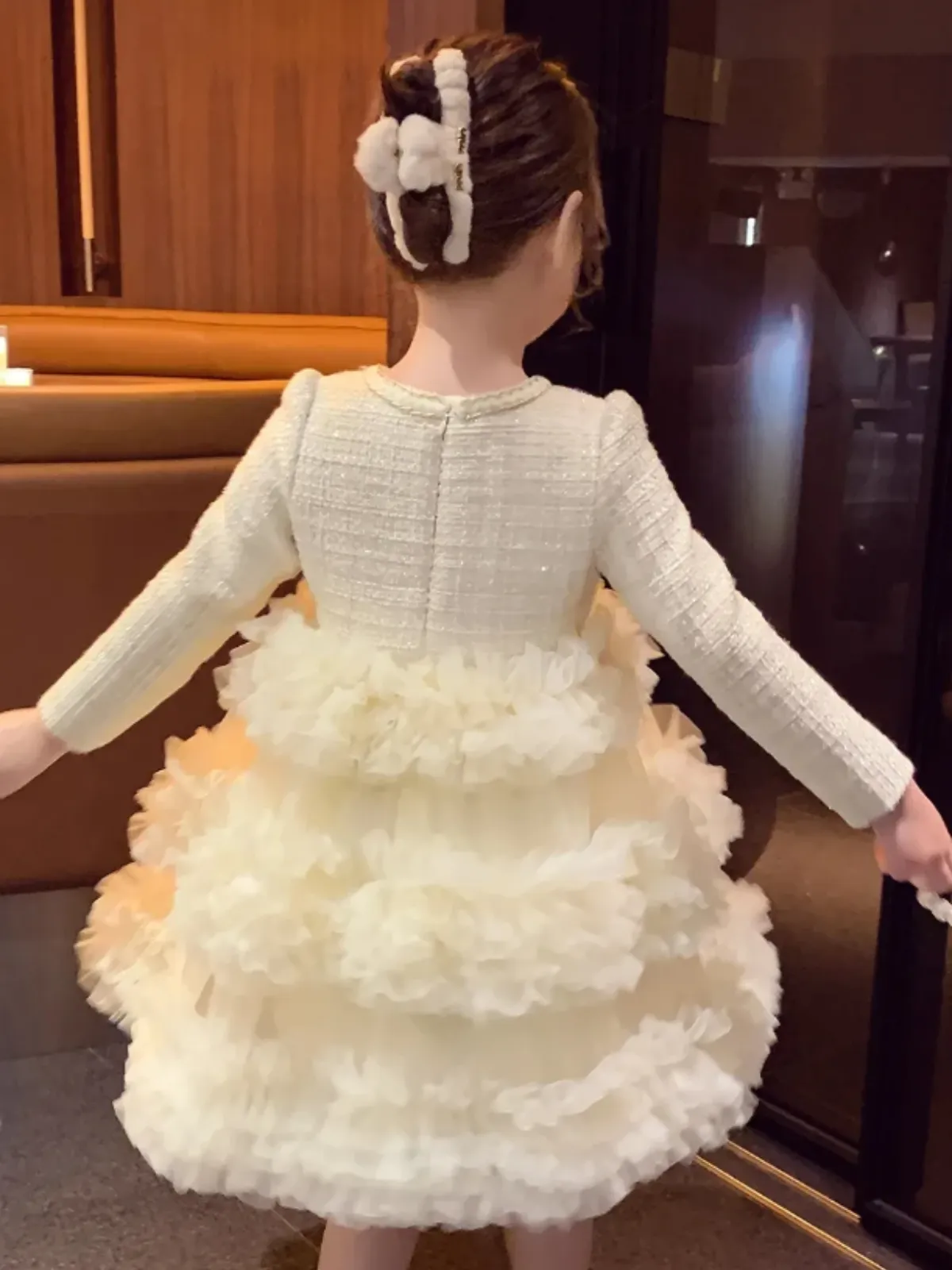 Girls Charming Layered Ruffle Dress