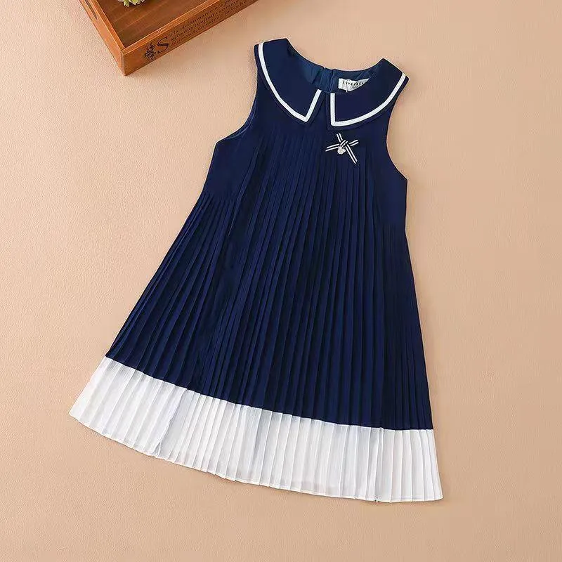 Girls' Fashion Simple Chiffon Suspender Dress