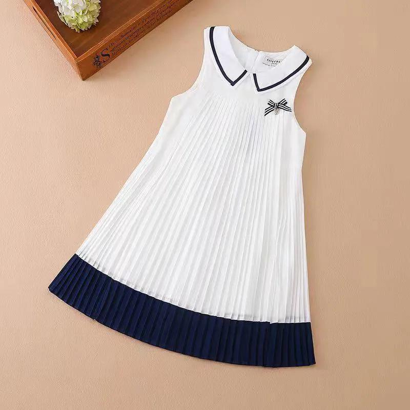 Girls' Fashion Simple Chiffon Suspender Dress