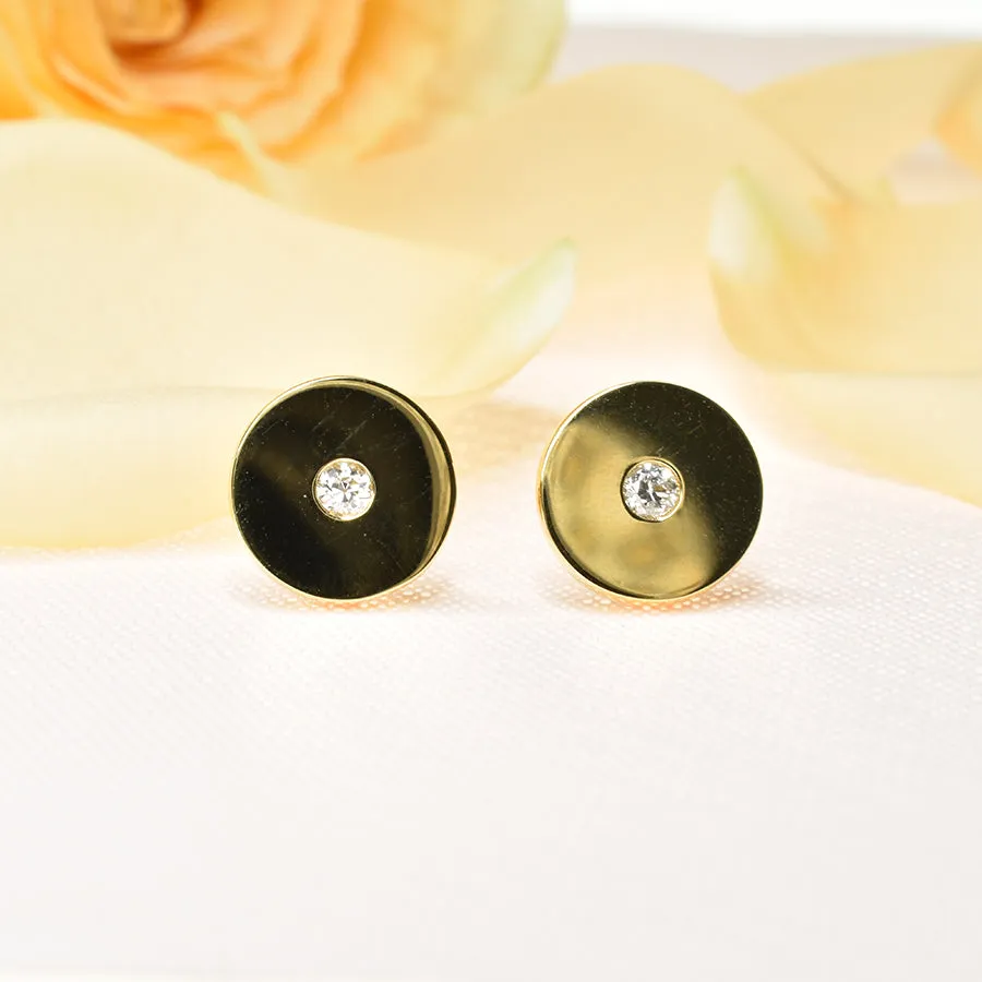 Gold Disc Earrings