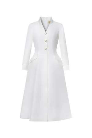 Grace A-line Button Polycotton Midi Dress