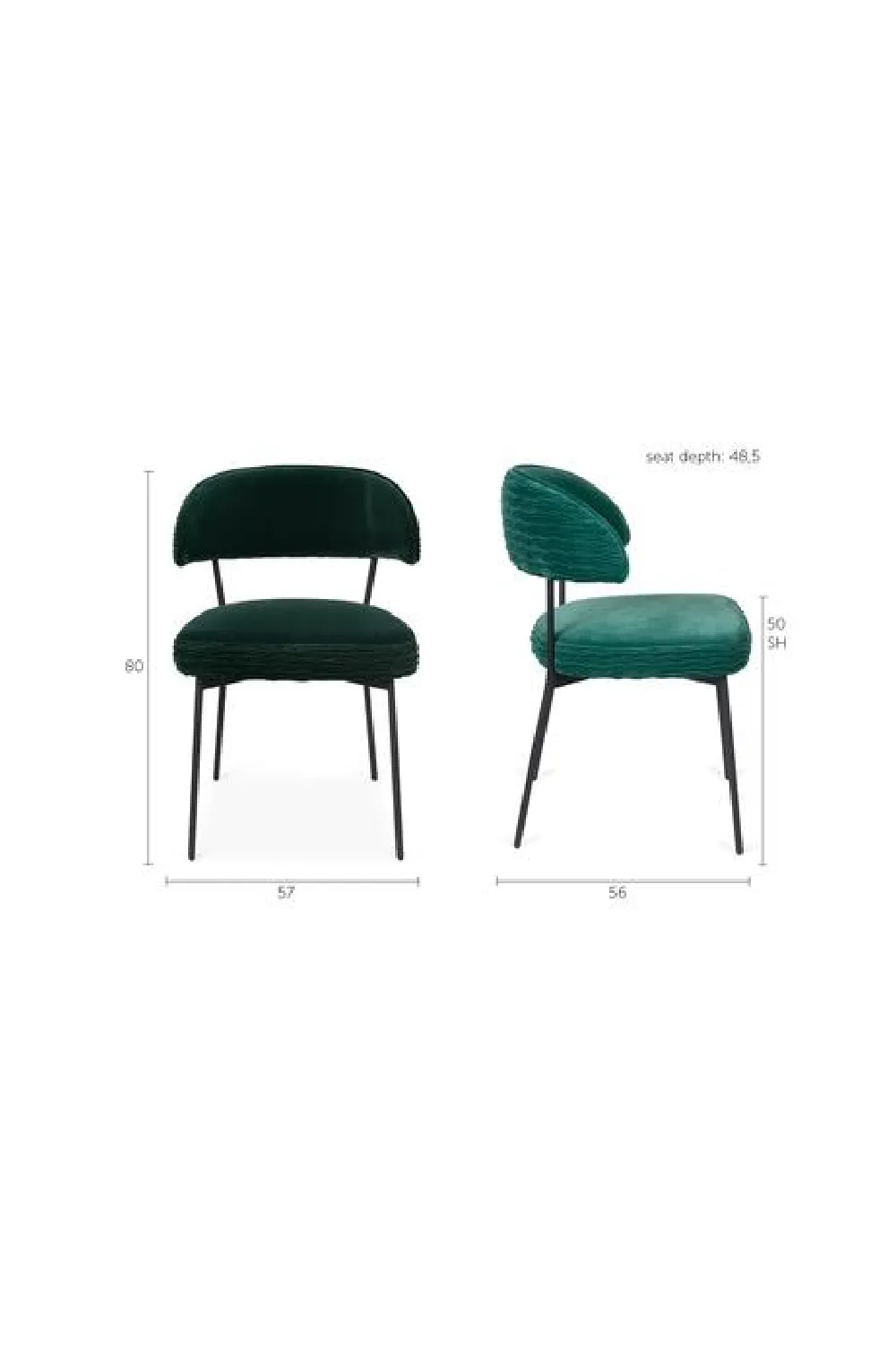 Green Velvet Dining Chairs (2) | Bold Monkey The Winner