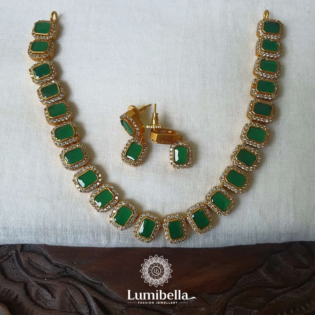 Green zircon Necklace Set