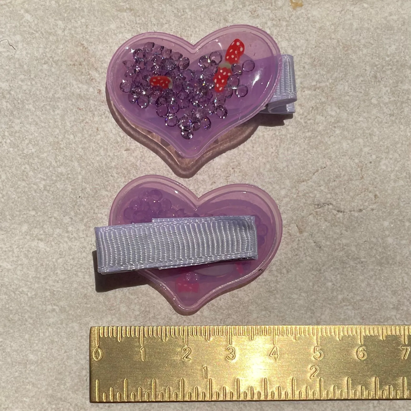 Hair Clip Set | Neon Hearts Purple