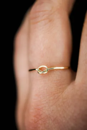 Hannah Naomi - Ultra Thin Open Knot Ring, 14K Gold Fill