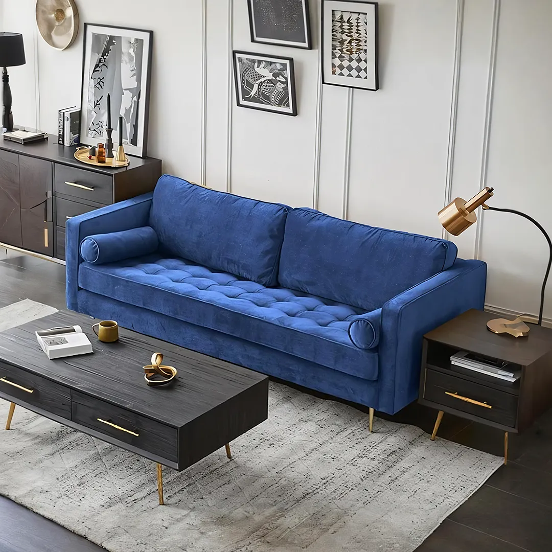 Hanoi Three Seater Sofa, Velvet