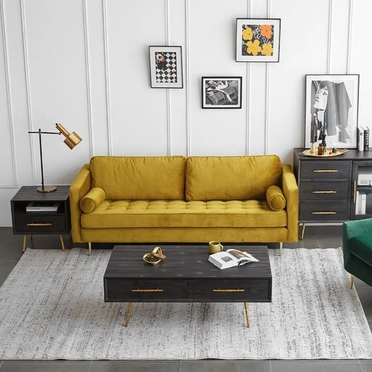 Hanoi Three Seater Sofa, Velvet