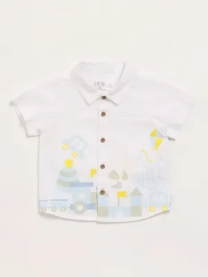 HOP Baby White Printed Shirt