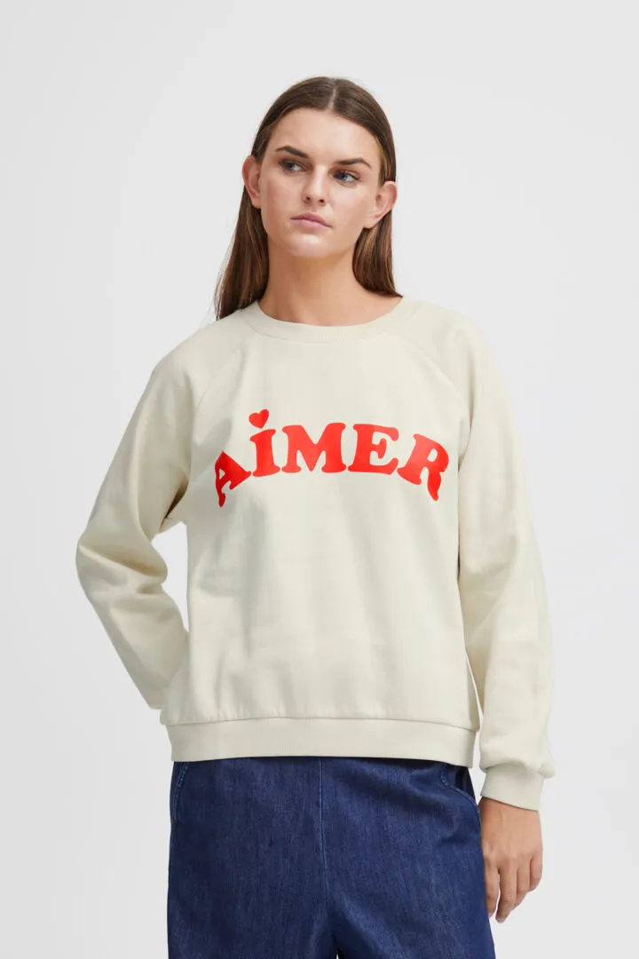 Ichi lela Sweatshirt-Almond Milk-20121633