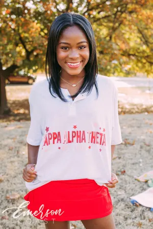 Kappa Alpha Theta PR Simple Stars Henley Tee