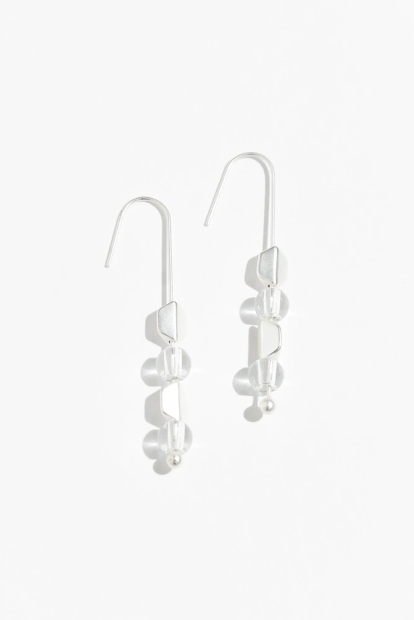 Kasis Silver Beaded Hook Earrings