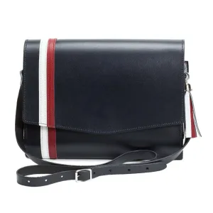 Leather Shoulder Bag - British Edit - Red White & Blue