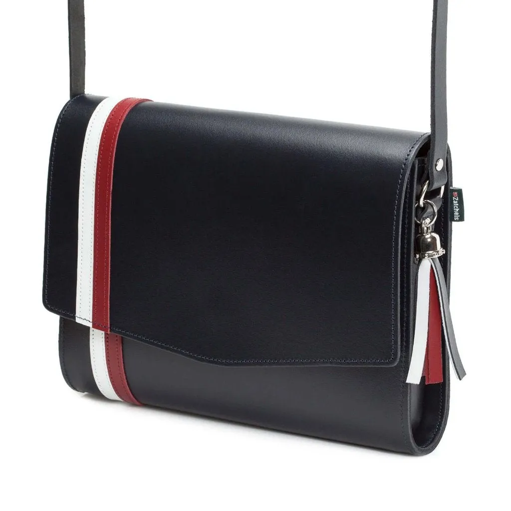 Leather Shoulder Bag - British Edit - Red White & Blue