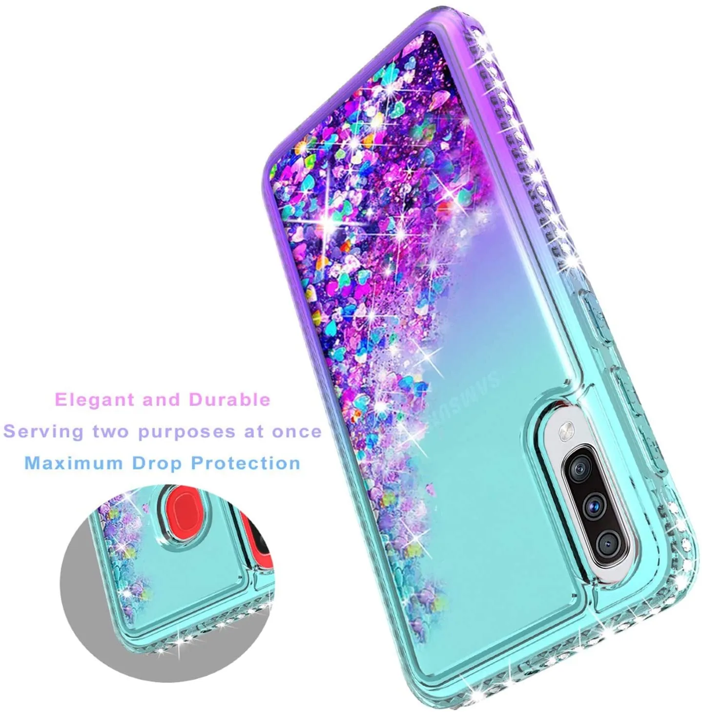 LG Velvet Military Grade Shockproof Liquid Floating Glitter Case