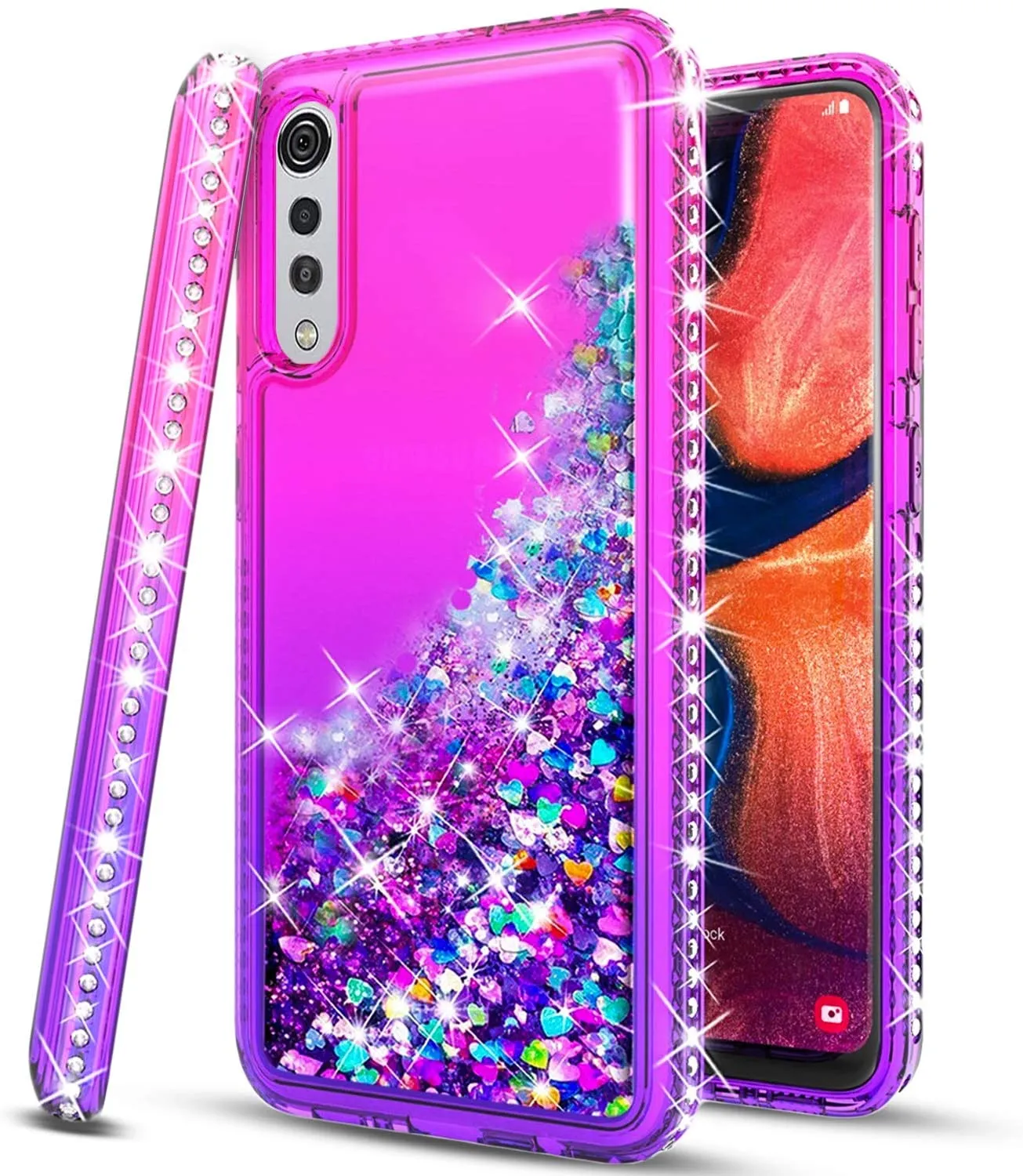 LG Velvet Military Grade Shockproof Liquid Floating Glitter Case